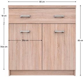 Skrinka TOPTY 1D4S typ 19, dub Sonoma