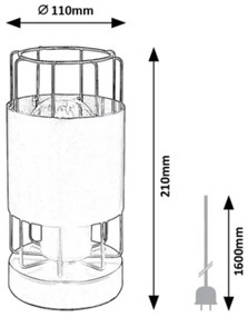 Rabalux 3124 - Stolná lampa DIMITRI 1xE27/40W/230V