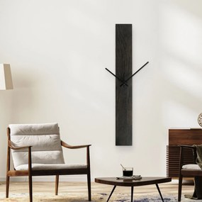 SENTOP | Elegantné drevené nástenné hodiny čierny  I SENTOP MAS019-OSMO-3169-SILVER-60x8 analógové