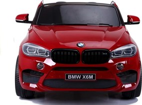 LEAN CARS Elektrické autíčko BMW X6M pre deti červené lakované LED MP3