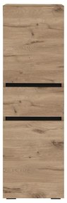 Vysoká úzka kúpeľňová skrinka v dekore duba v prírodnej farbe 38x130 cm Wisla – Støraa