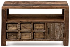 furniture-nabytek.cz - Masívny TV stolík Madurai z recyklovaného dreva, hnedý, neupravený – 90×40×55 cm