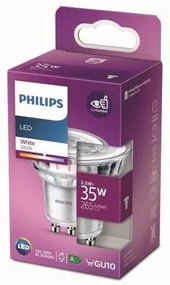 Philips 8718699775650 LED bodová žiarovka GU10 3,5W/35W, 265lm, 3000K, 36D, priehľadná