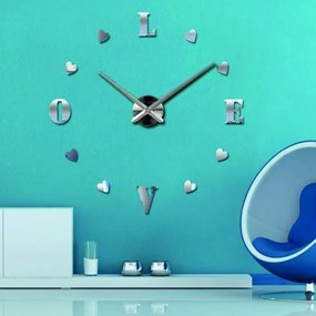 SENTOP | Moderné nalepovacie nástenné hodiny láska | SENTOP 12S011-Wanduhr HEU- analógové