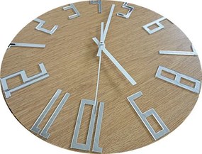 Moderné hodiny na stenu čísla Dub - Silver I SENTOP HDFK006: Čierne ručičky 30 cm 3401-19864 HDFK006 DUB silver