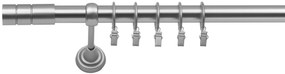 Dekodum Garniža Cylinder 25 mm matný chróm jednoduchá Dĺžka (cm): 140, Typ krúžkov: Klasické krúžky s žabkou