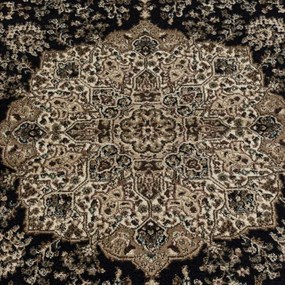 Koberec Kashmir Ornament, čierny / béžový