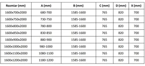 Mexen Velar, sprchový kút s posuvnými dverami 160(dvere) x 100(stena) cm, 8mm číre sklo, zlatá matná, 871-160-100-01-55