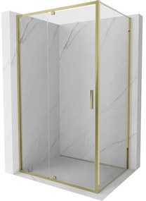 Mexen Exo, výklopný sprchový kút 145 x 90 cm, číre sklo, zlatá, 819-145-090-50-00