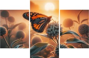 Obraz – Motýľ v zapadajúcom slnku (90x60 cm)