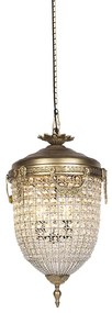 Art Deco závesná lampa krištáľ so zlatom 40 cm - Cesar
