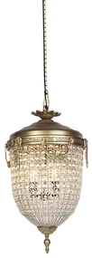 Závesné svietidlo v štýle Art Deco s krištáľom 40 cm zlaté - Cesar