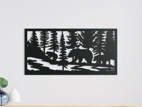 drevko Drevený obraz Medvede v lese