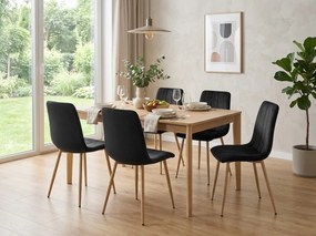 Čierna zamatová stolička LAVA