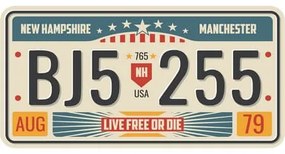 Ceduľa USA značky - New Hampshire Manchester