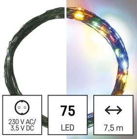 LED Vianočná vonkajšia reťaz 75xLED/12,5m IP44 multicolor