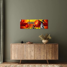 Obraz - Maľba ľudskosti (s hodinami) (90x30 cm)