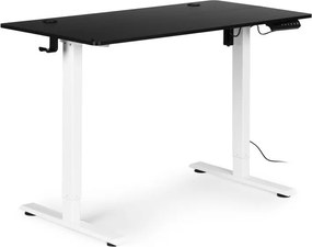 Elektrický nastaviteľný stôl 120 x 60 cm, nastaviteľná výška 72-117 cm, biely