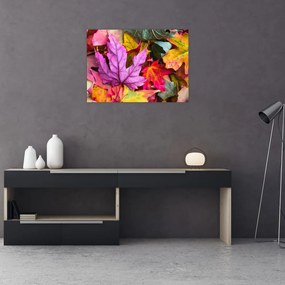 Sklenený obraz - jesenné listy (70x50 cm)