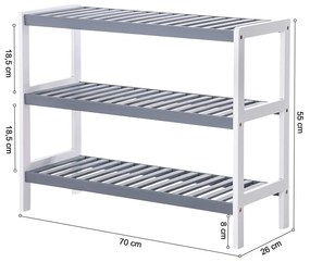 Praktický regál SKU Brycen šedo-bílý