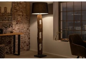 Stojaca lampa 41043 Barracuda 177cm Čierna Drevo Acacia - Komfort-nábytok