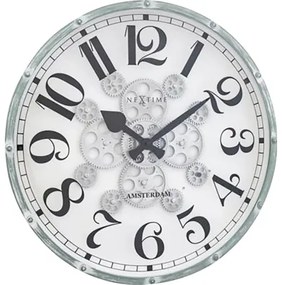 Nástenné hodiny NeXtime Henry Ø50 cm biele