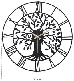 Nástenné kovové hodiny Clock Vita čierne