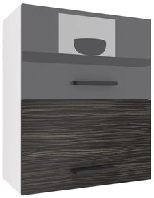 Kuchynská skrinka Belini horná 60 cm šedý lesk / eben kráľovský  INF SGP2-60/1/WT/SHK/0/B1