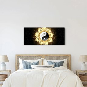 Obraz - Zlatý Yin-Yang (120x50 cm)