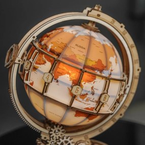 Robotime Rokr Svítící 3D dřevěné puzzle Globus 180 ks