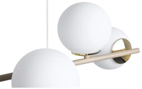 Závesné svietidlo Florence, 6x biele sklenené tienidlo, g/be