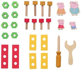 Drevené nákladné auto s prívesom Prasiatko Peppa (auto s dreveným náradím)  (100395658)