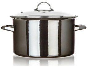 Banquet Hrniec smaltovaný METALLIC Black 26 cm, 6 l, s pokrievkou, 26 cm