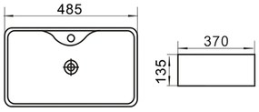 Erga Ryann, umývadlo na dosku 485x370x135 mm, biela lesklá, ERG-V03-YT-037-WH