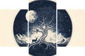 Obraz – Magický strom s jeleňom I. (90x60 cm)
