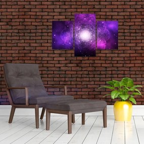 Obraz fialové abstrakcie (90x60 cm)