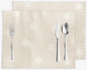 Goldea vianočné prestieranie na stôl teflónové - snehové vločky na latte - sada 2ks 30 x 40 cm