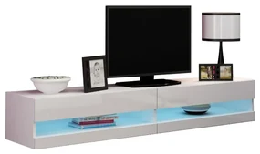 TV skrinka Zigo New 180, Osvetlenie: osvetlenie LED modré, Farby: šedý / šedý lesk