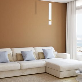 Luster na lanku JOKER 1xGU10/25W/230V biela/zlatá