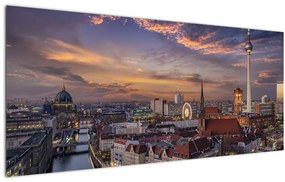 Obraz - Západ slnka nad Berlínom (120x50 cm)