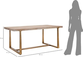 Jedálenský stôl Ankara 180 cm hnedý/zlatý