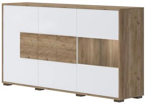 Komoda Stela K3S lakované tobacco/crystal white