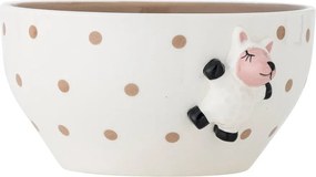 Biela/hnedá kameninová detská miska ø 14 cm Dolly – Bloomingville Mini