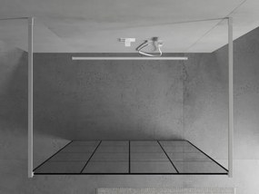 Mexen Kioto, sprchová zástena Walk-In 150 x 200 cm, 8mm sklo čierny vzor, biely profil, 800-150-002-20-77