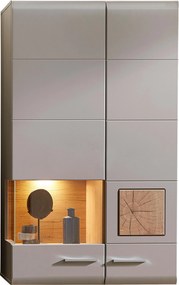 XXXLutz ZÁVESNÁ VITRÍNA, farba duba, sivá, 80/136/37 cm Hom`in - Sklenené vitríny - 002737038007
