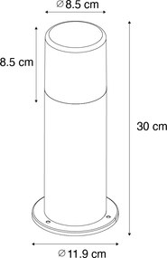 Stojanové vonkajšie svietidlo biele s opálovým tienidlom 30 cm IP44 - Odense