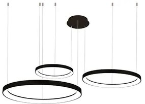 Moderný LED luster Agnes 38+58+78 stmievateľné čierne