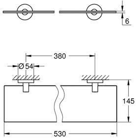 GROHE 412022430 - Sklenená polica START 530 mm čierna
