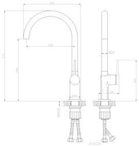 Invena Kalitea, drezová batéria h-373, čierna matná, INV-BZ-72-004-V