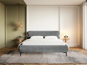 Manželská posteľ 160 cm Rirri 160B (s roštom) (sivá + čierna). Akcia -18%. Vlastná spoľahlivá doprava až k Vám domov. 1099896